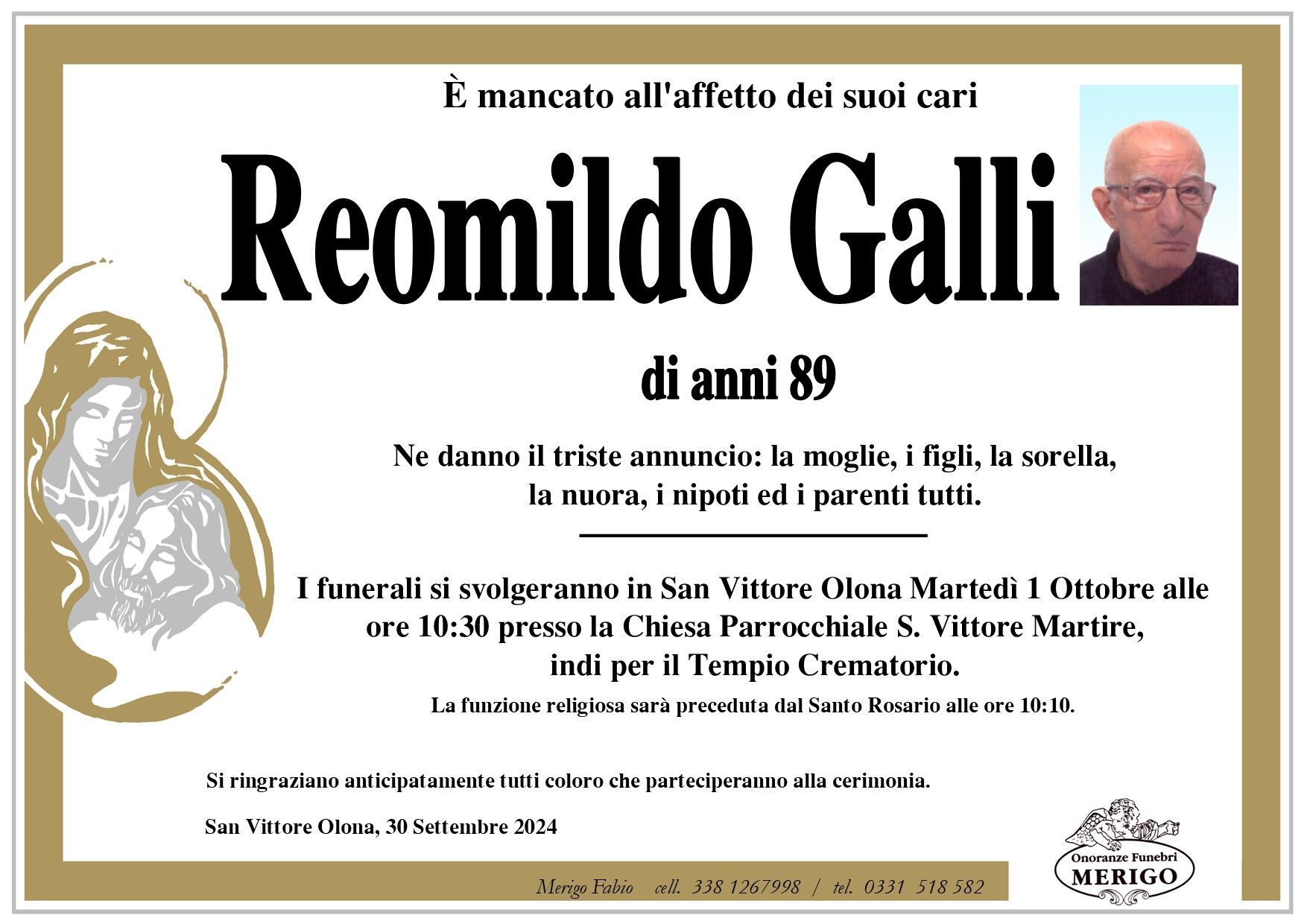 necrologio Reomildo Galli