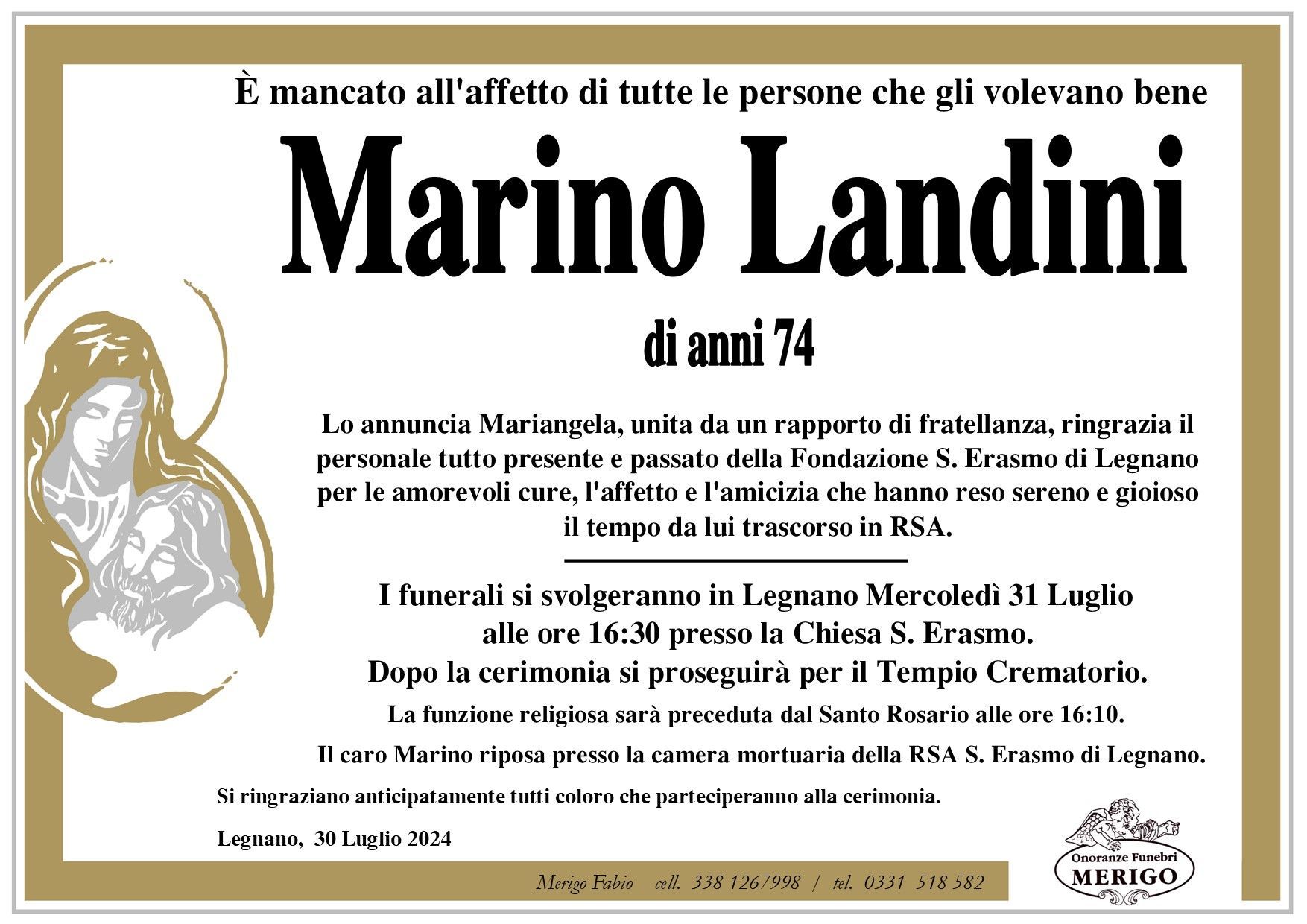 necrologio Marino Landini