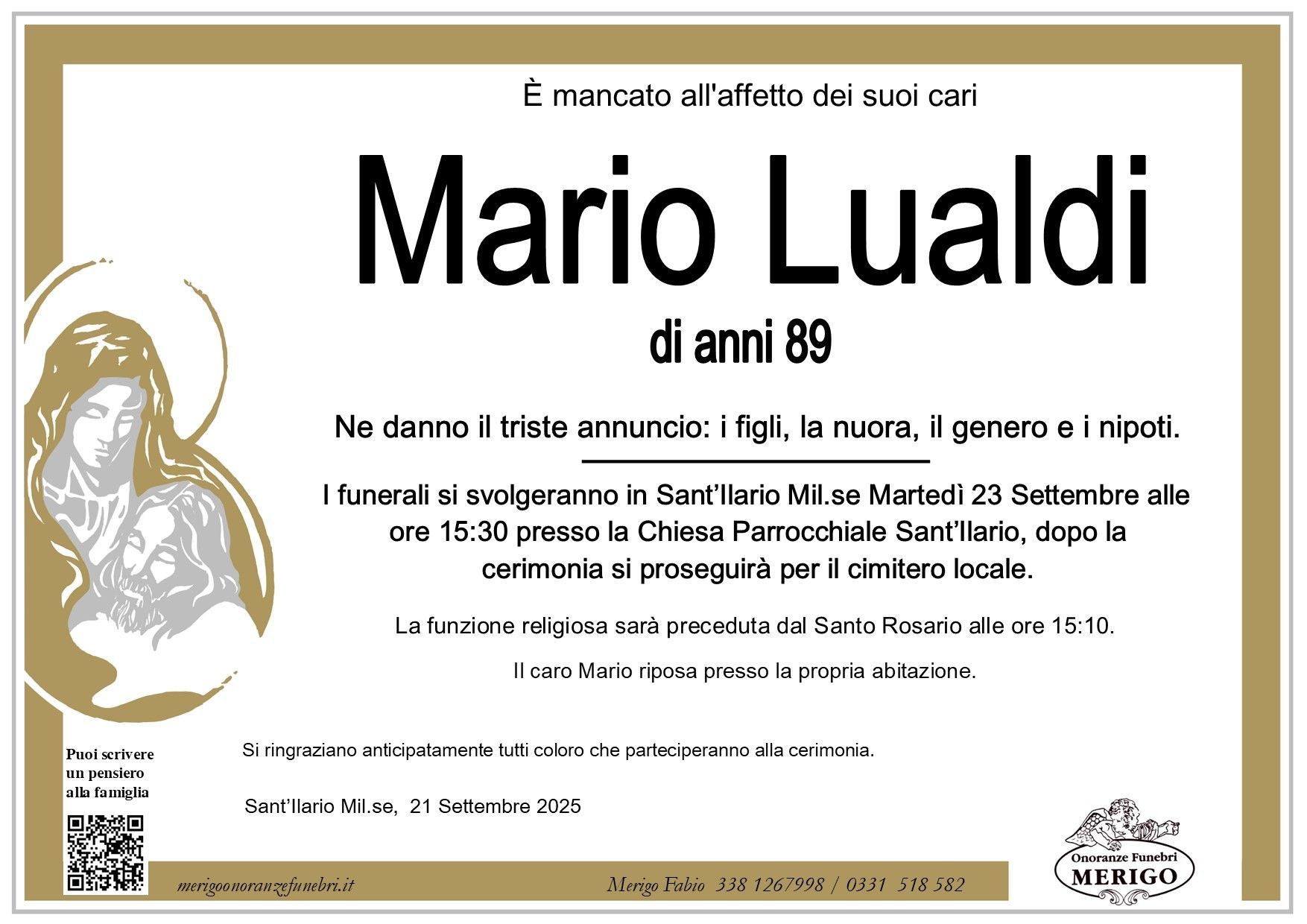 necrologio Mario Lualdi