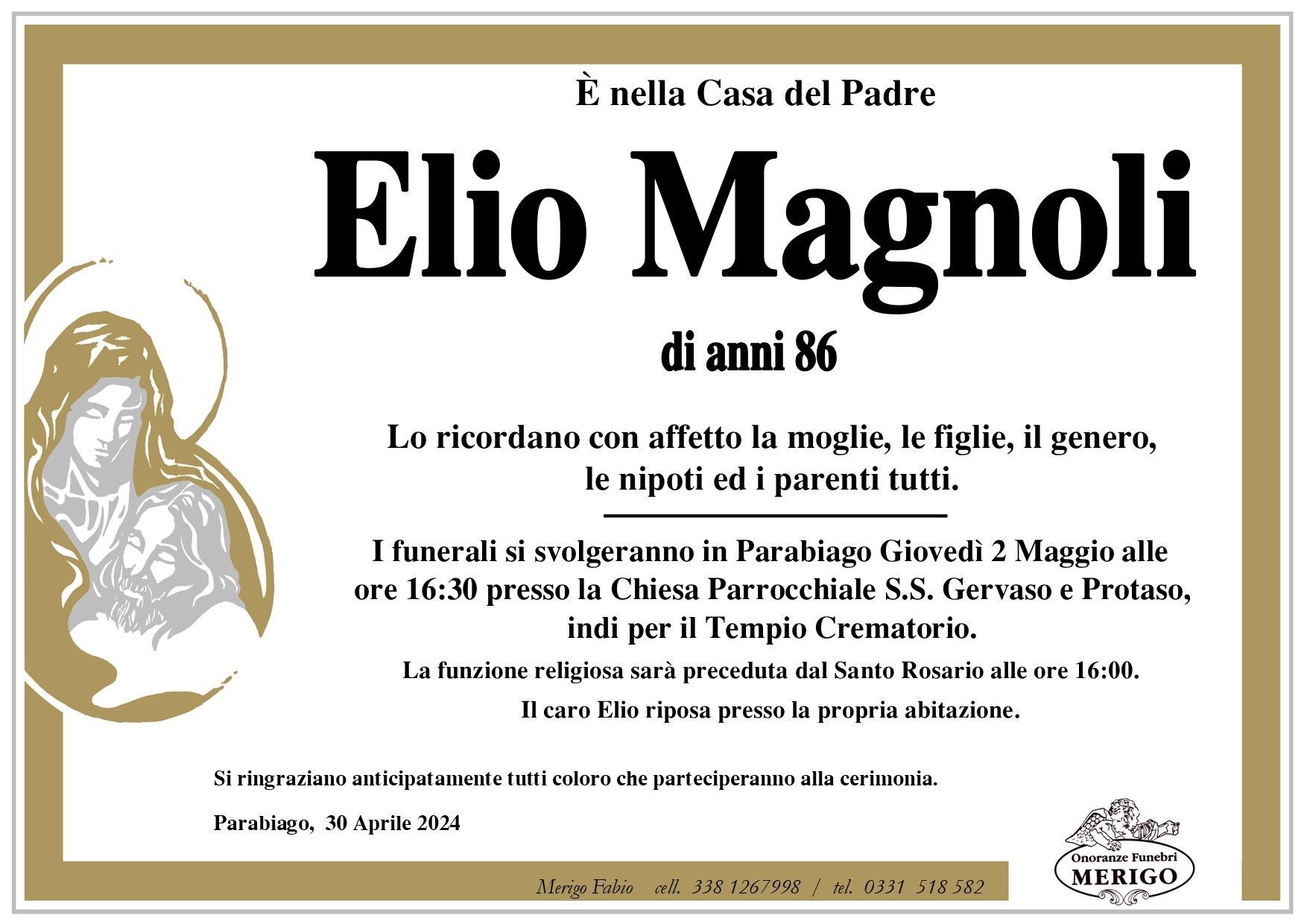 necrologio Elio Magnoli