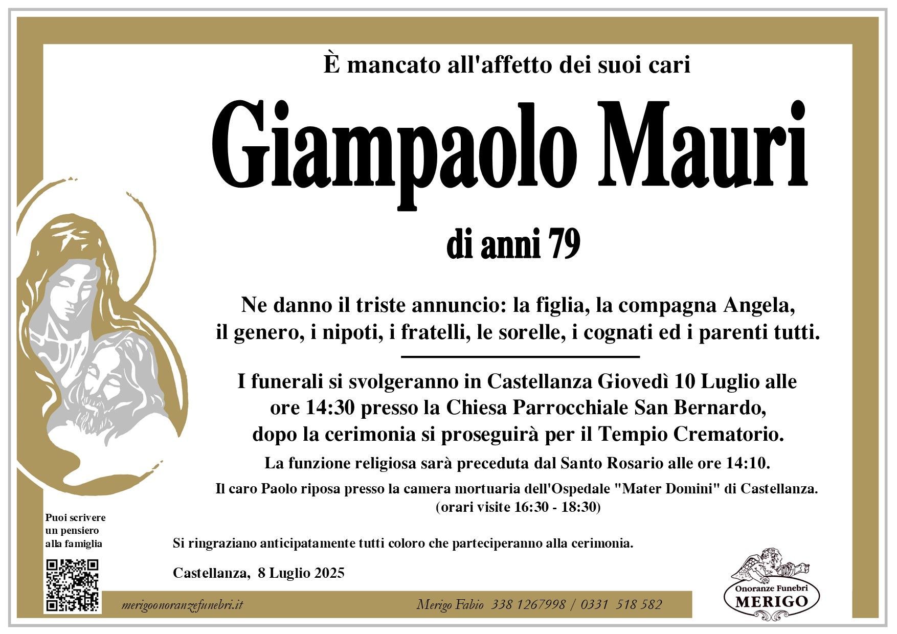 necrologio Giampaolo Mauri