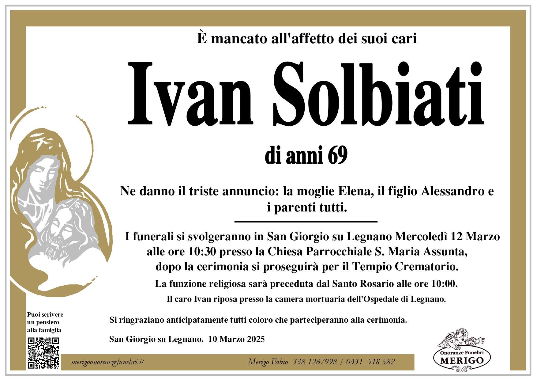 necrologio Ivan Solbiati