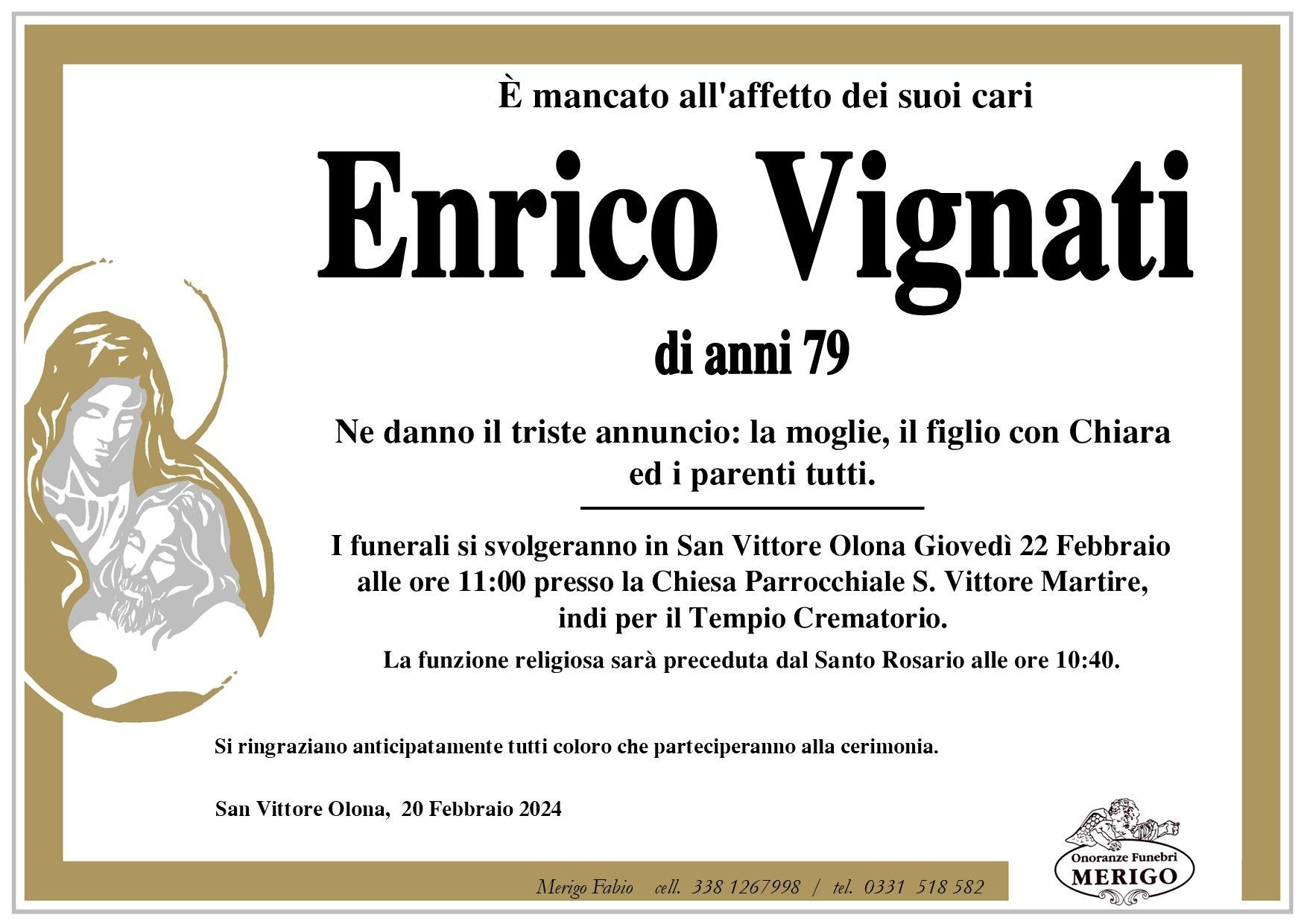 necrologio Enrico Vignati