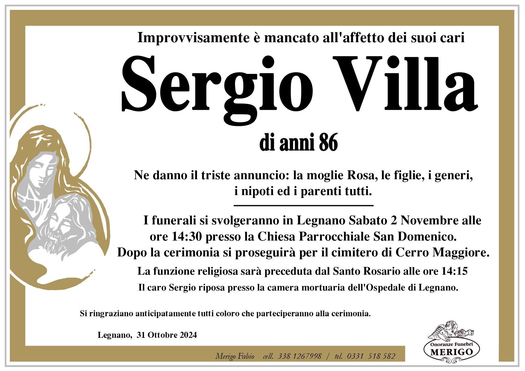 necrologio Sergio Villa