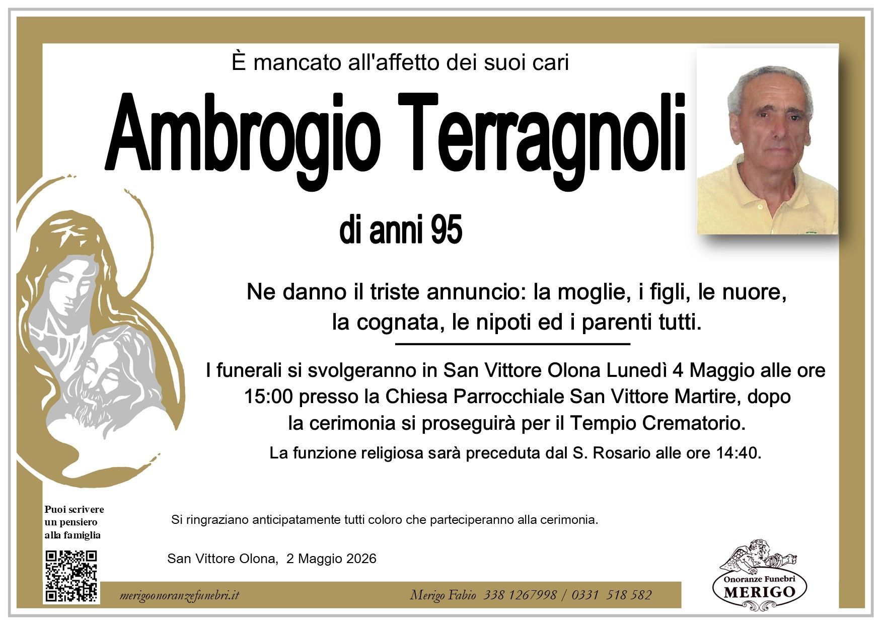 necrologio Ambrogio Terragnoli