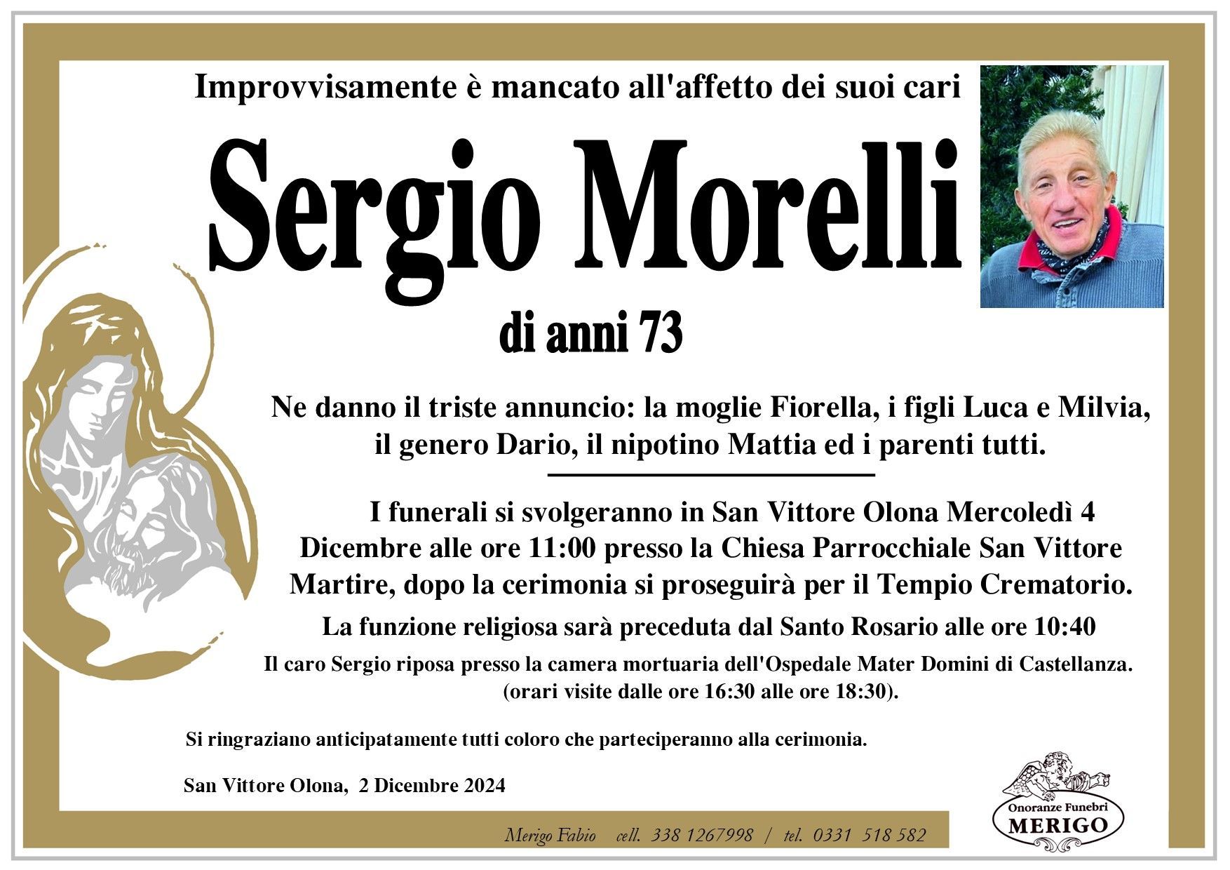 necrologio Sergio Morelli