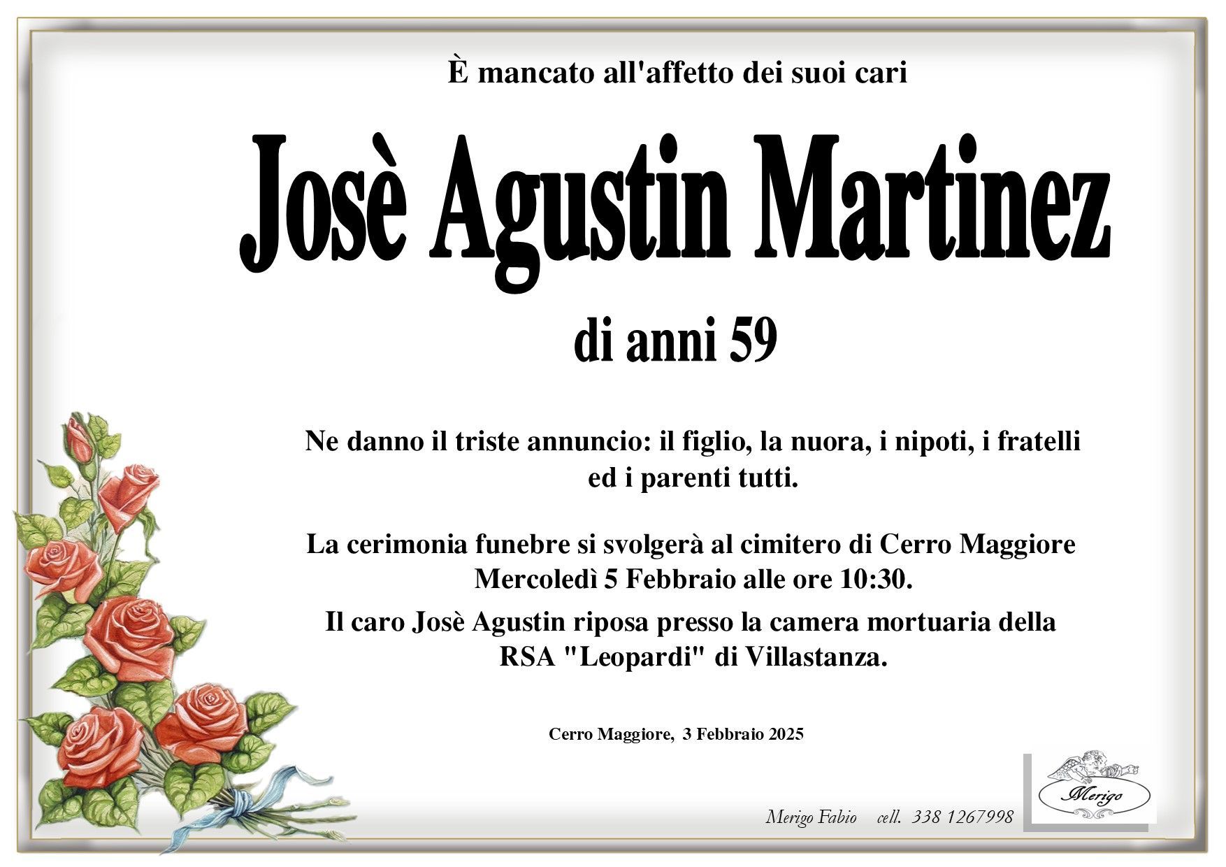 necrologio Josè Agustin Martinez