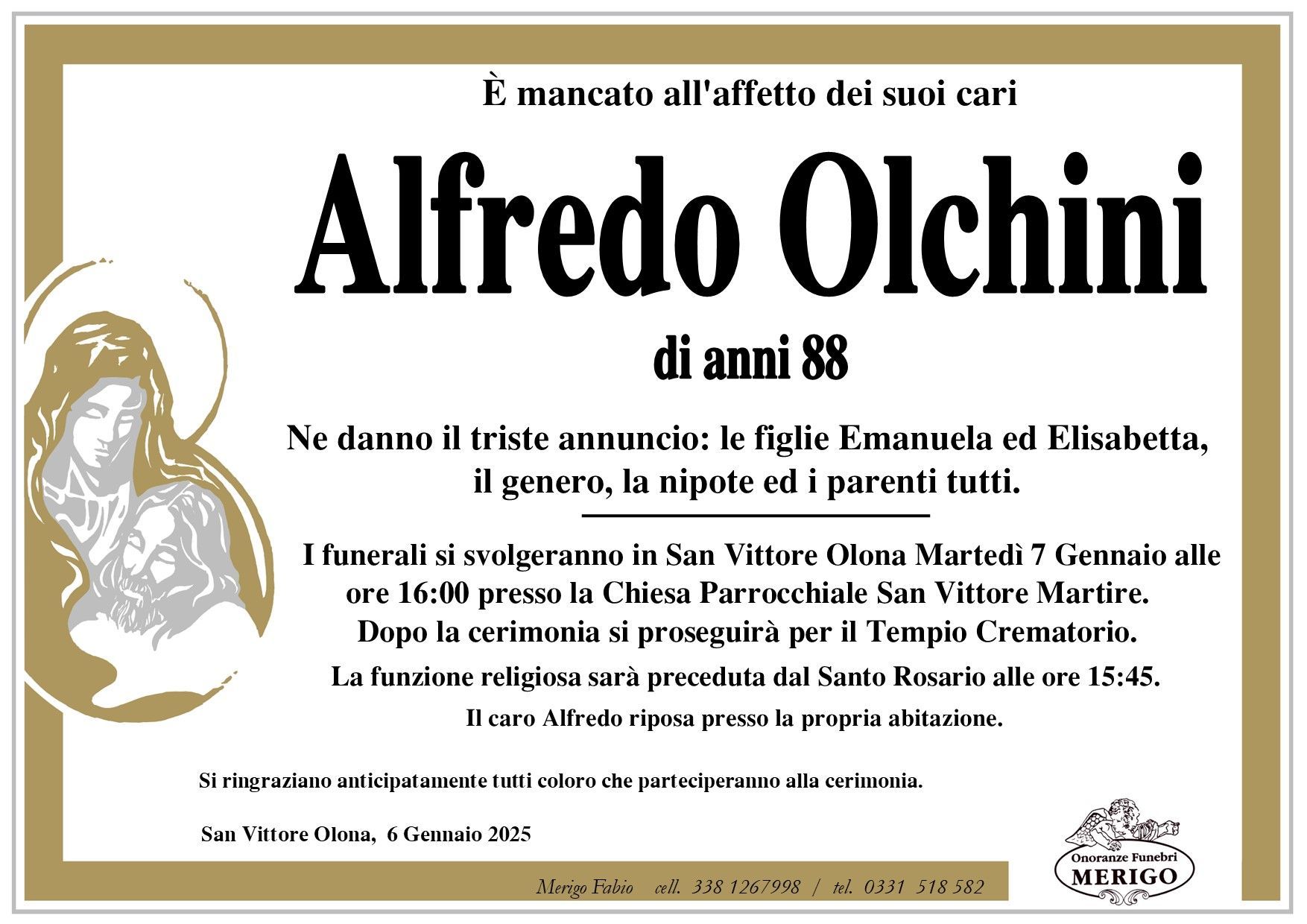 necrologio Alfredo Olchini
