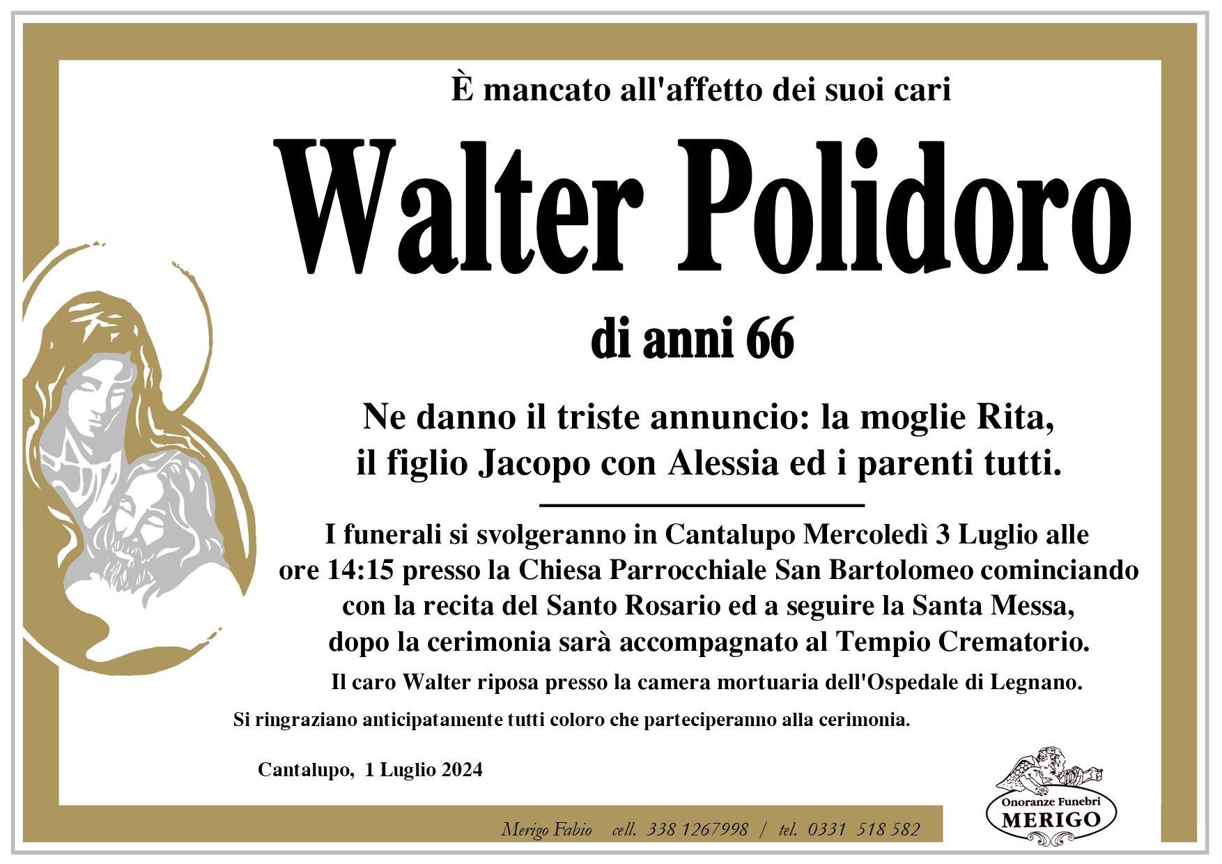 necrologio Walter Polidoro