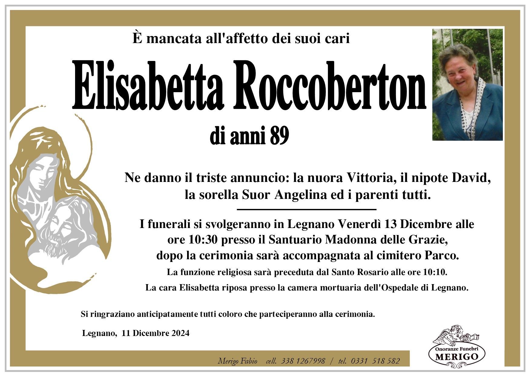 necrologio Elisabetta Roccoberton