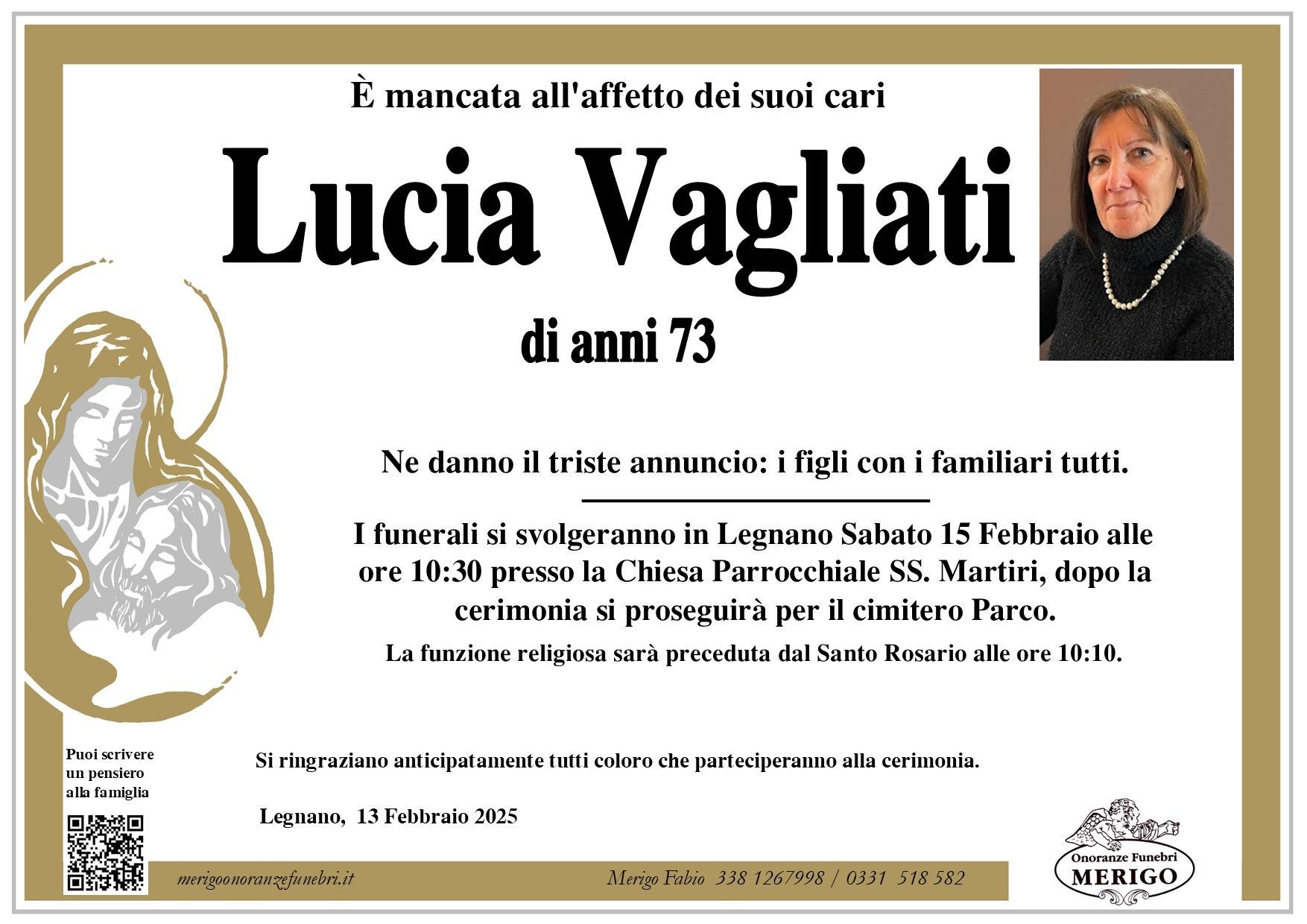 necrologio Lucia Vagliati