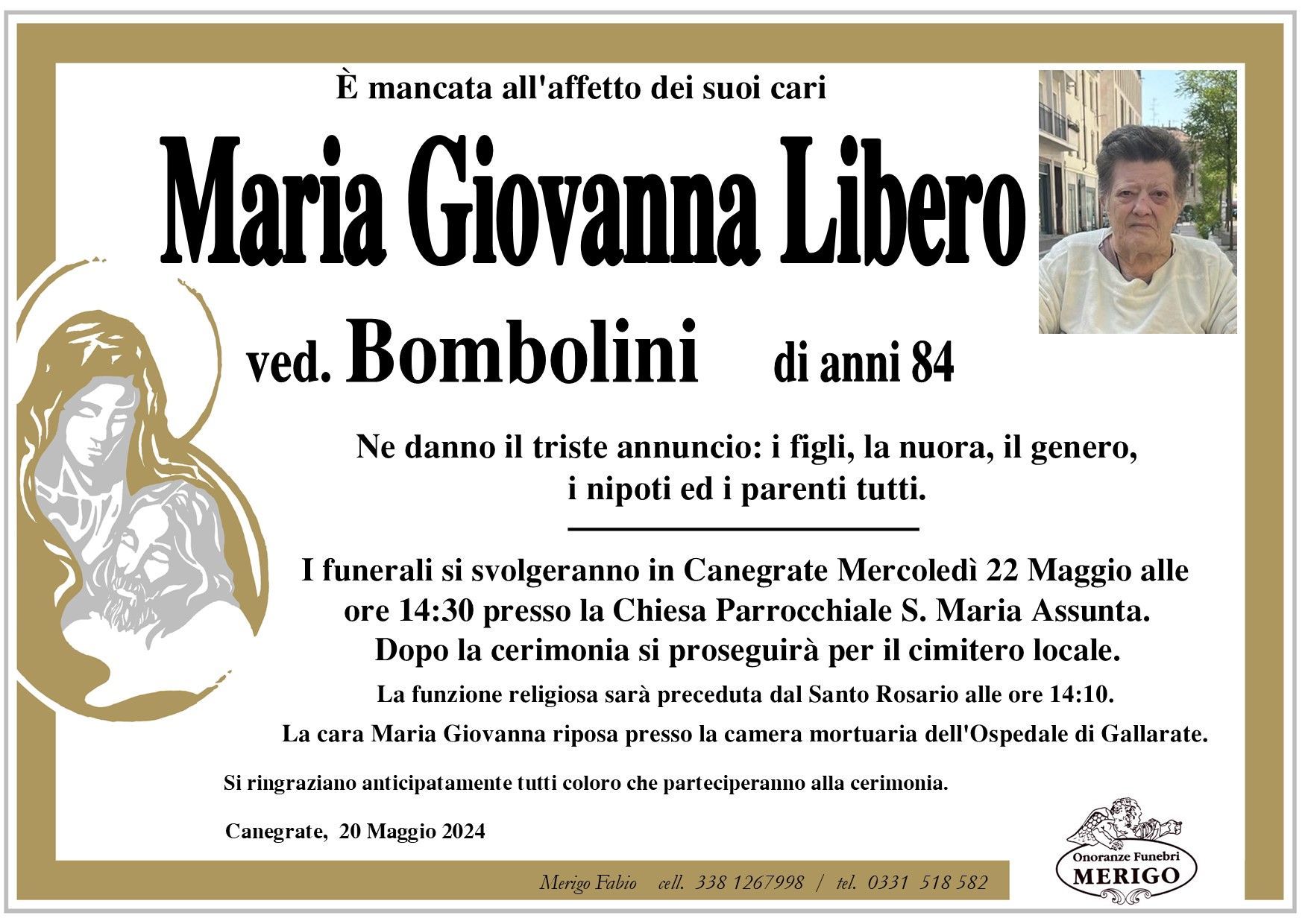 necrologio Maria Giovanna Libero