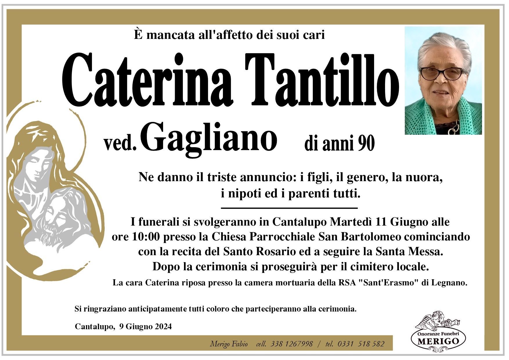 necrologio Caterina Tantillo