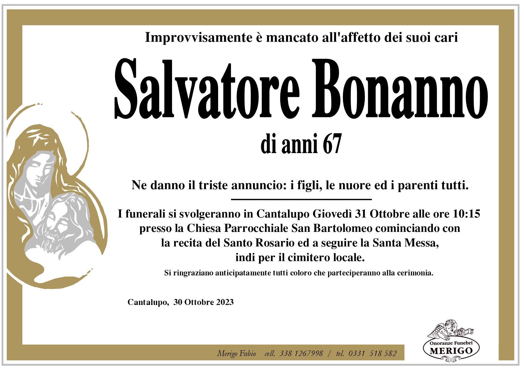 necrologio Salvatore Bonanno