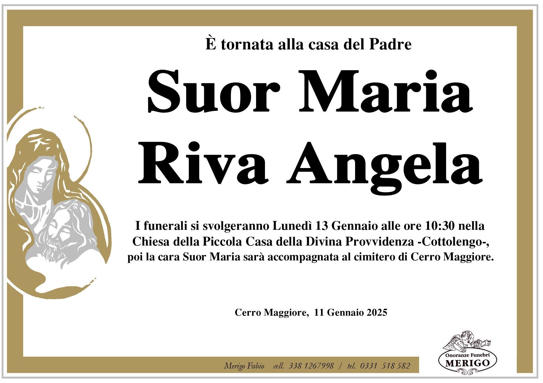 necrologio Suor Maria - Riva Angela