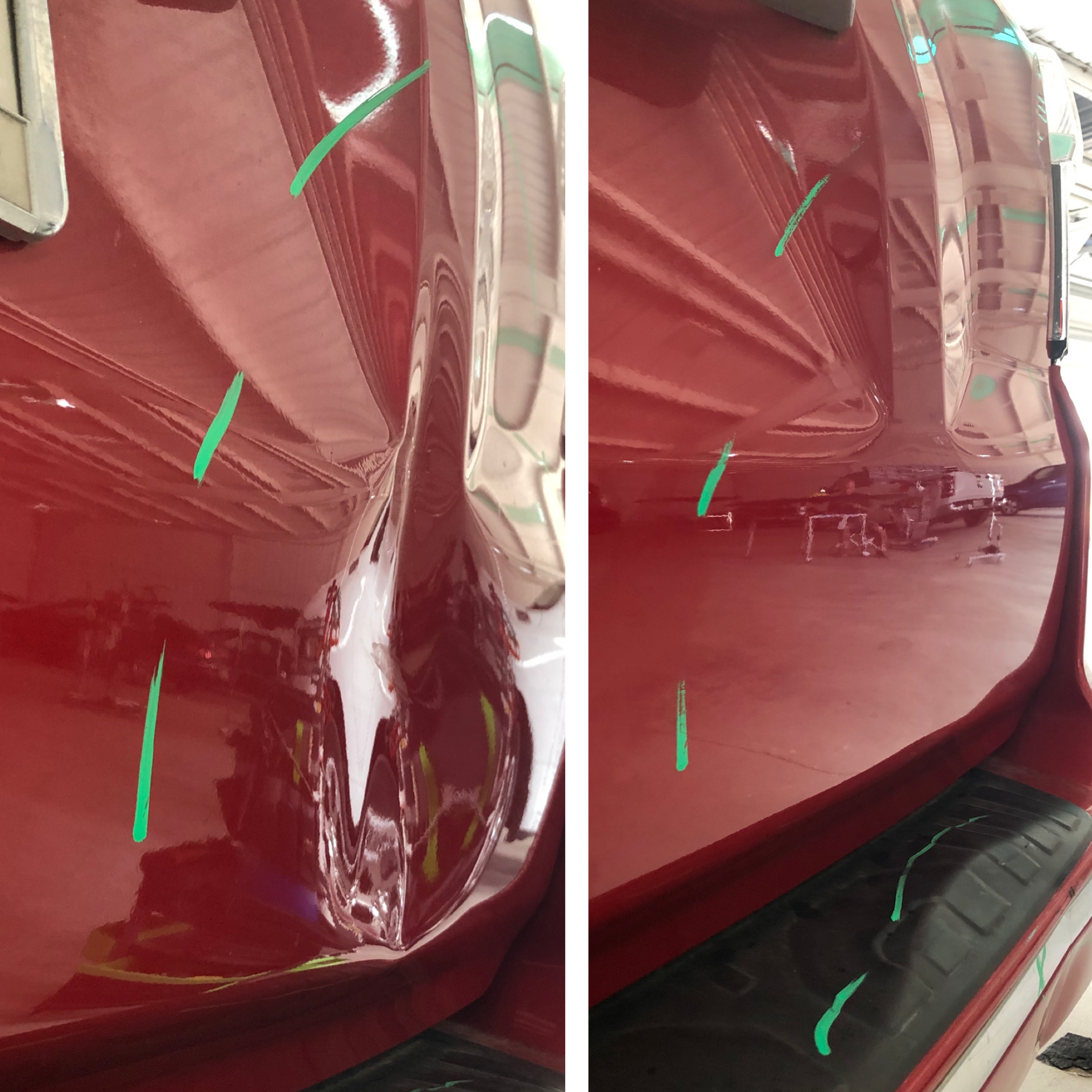 Paintless dent removal in Austin Texas before and after