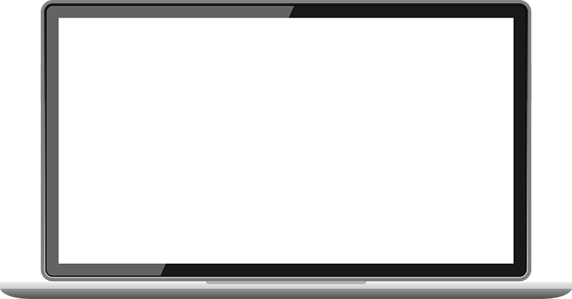 A laptop computer with a white screen on a white background.