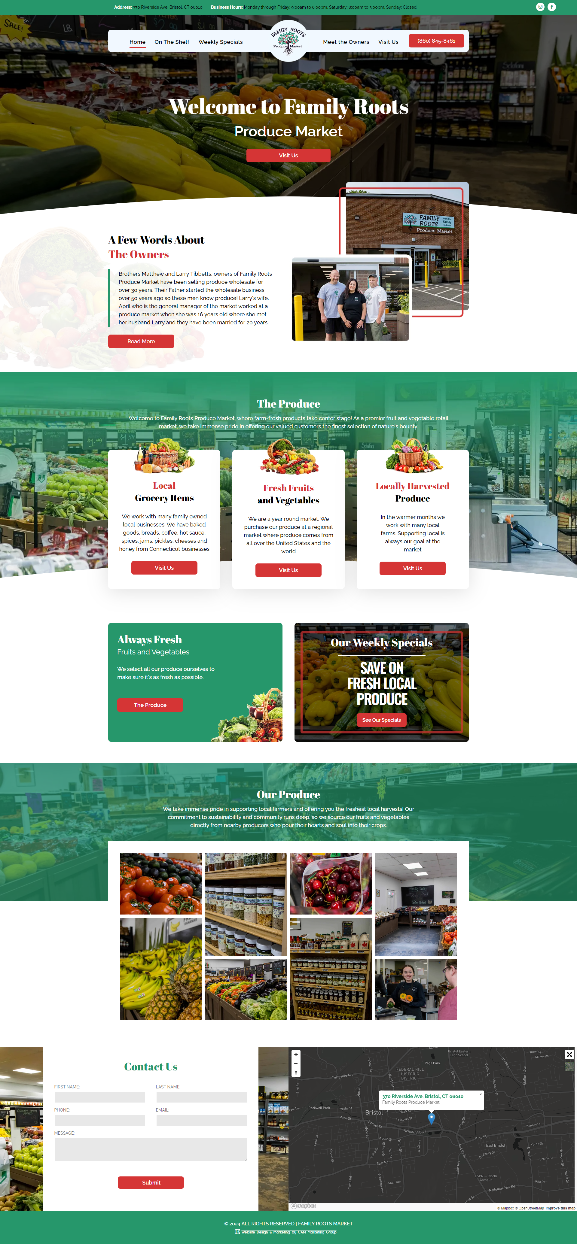 A screenshot of a website for a grocery store.