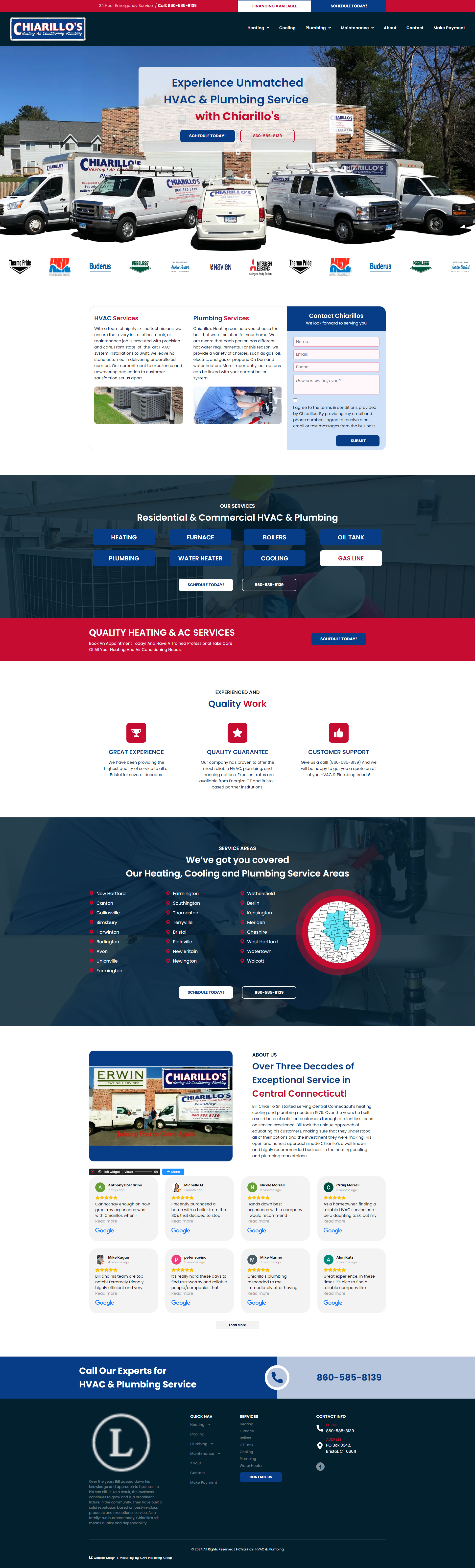 A screenshot of a website for a moving company.