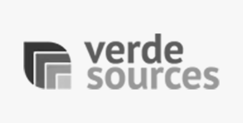 A black and white logo for verde sources