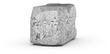 A close up of a concrete block on a white background.