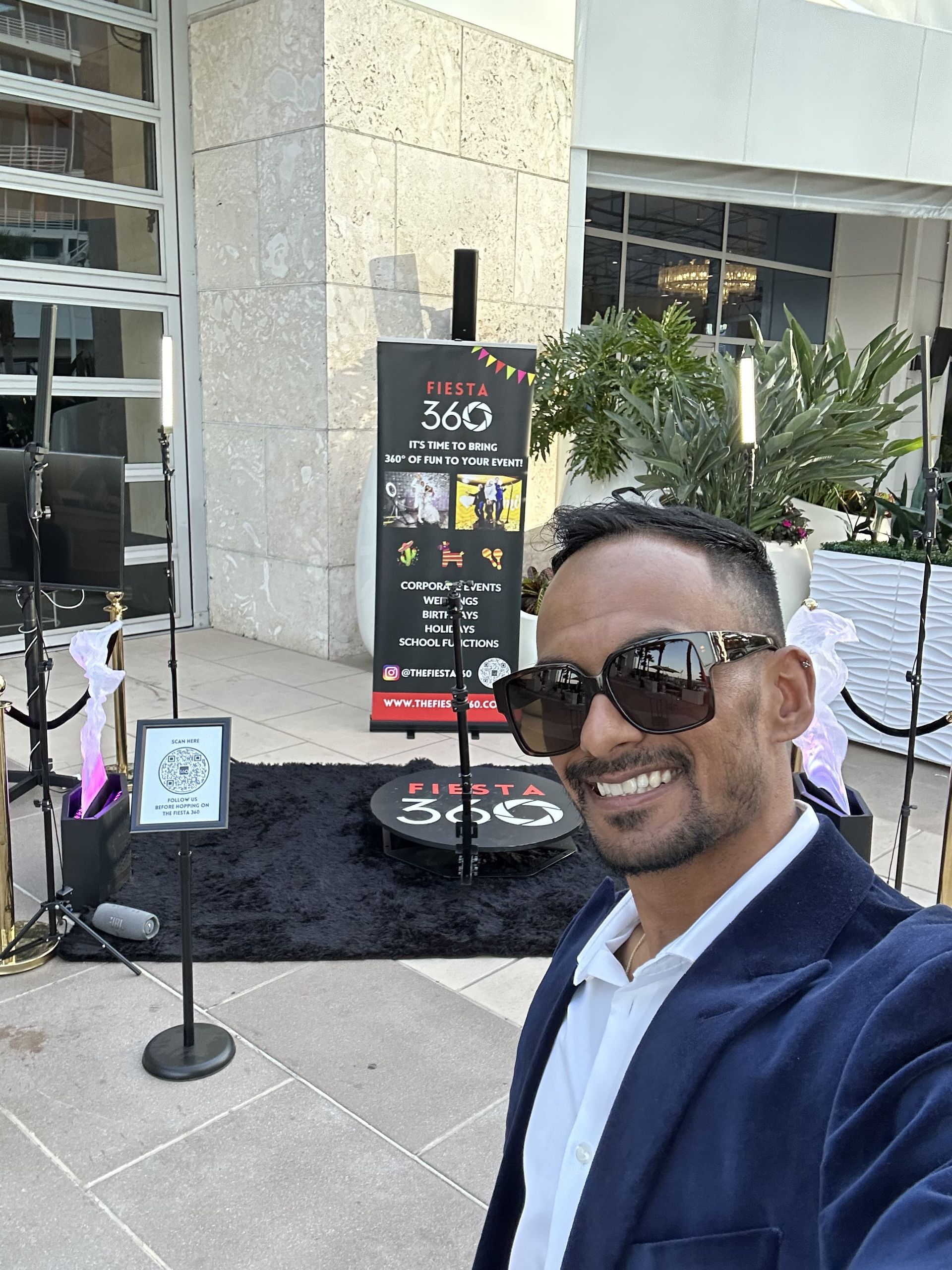 Fiesta 360 outdoor 360 photo booth setup in Tampa