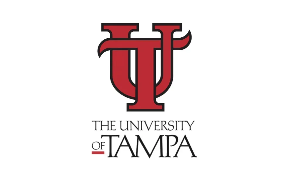 A red letter u with a black outline on a white background.