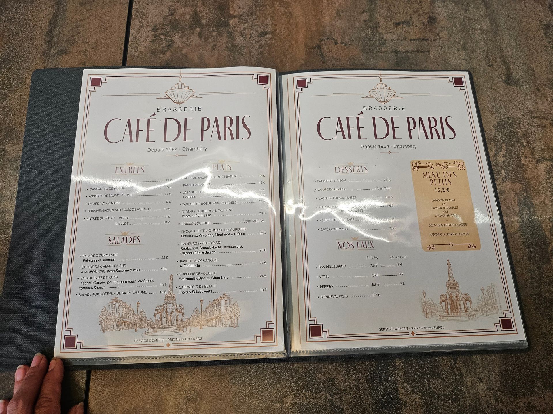 Carte restaurant - Café de Paris