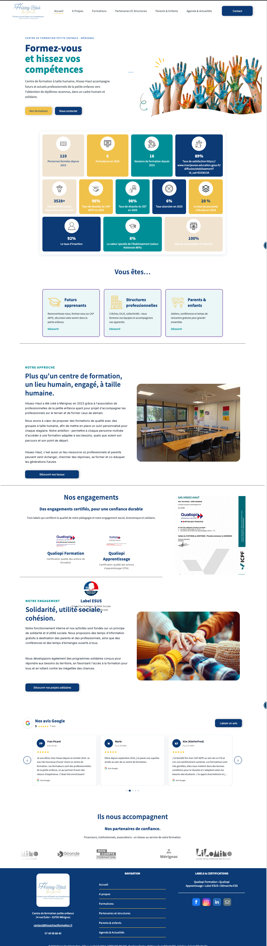 Aperçu du site sur ordinateur