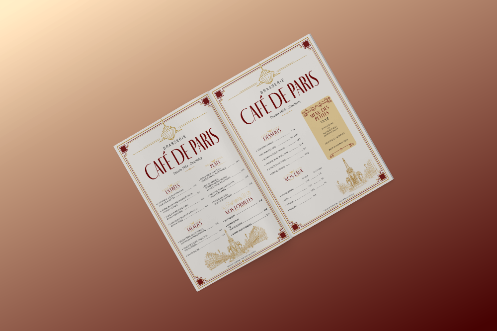 Carte restaurant - Café de Paris