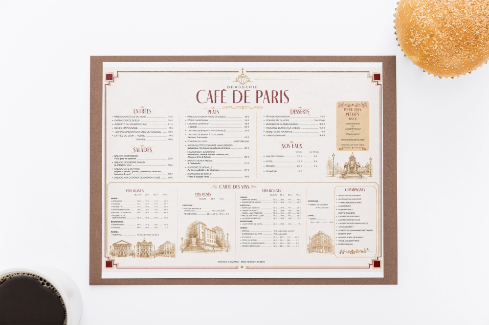 Carte restaurant - Café de Paris