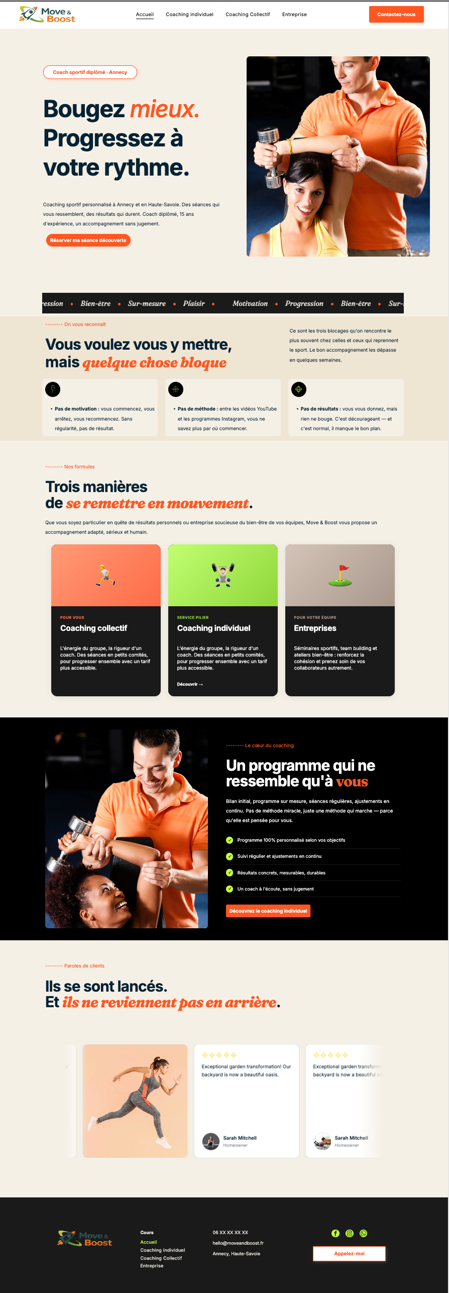 Aperçu du site sur ordinateur