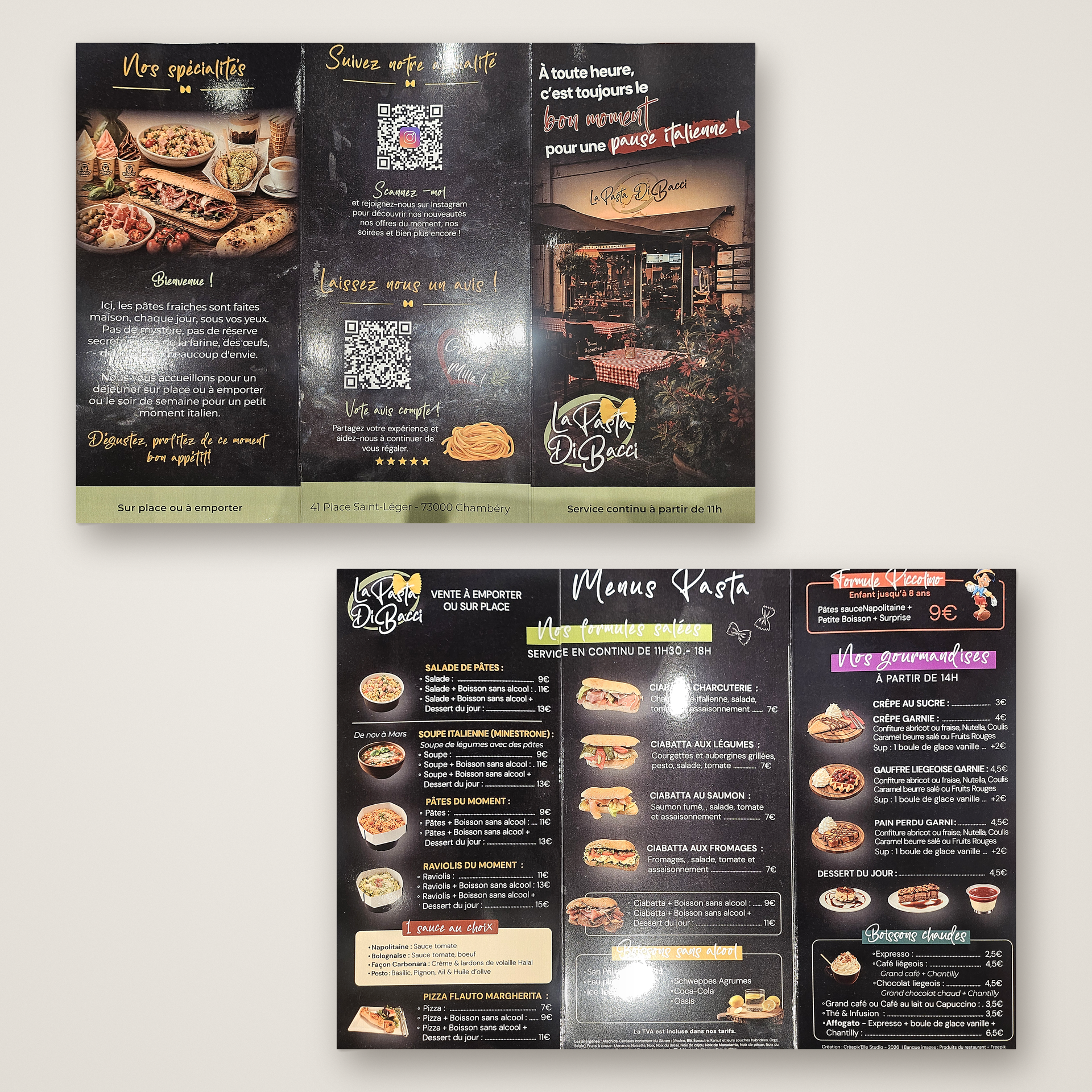 Menu du restaurant La Pasta Di Bacci