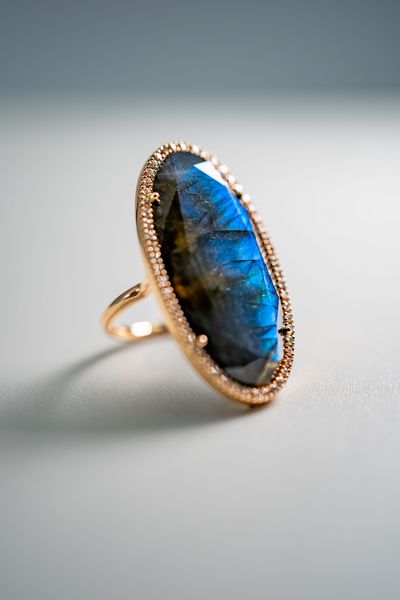 anelli in oro rosa radice di rubino madreperla cristalli e diamanti brown