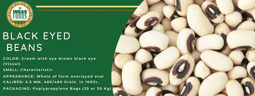 Paquete de frijoles carita verdes con la imagen de los frijoles a la derecha y texto blanco a la izquierda.