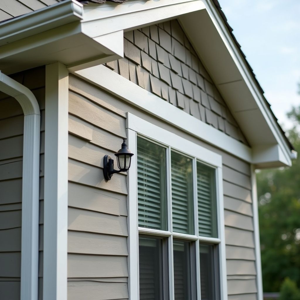 two common types of exterior siding: horizontal vinyl siding and vinyl shingle siding