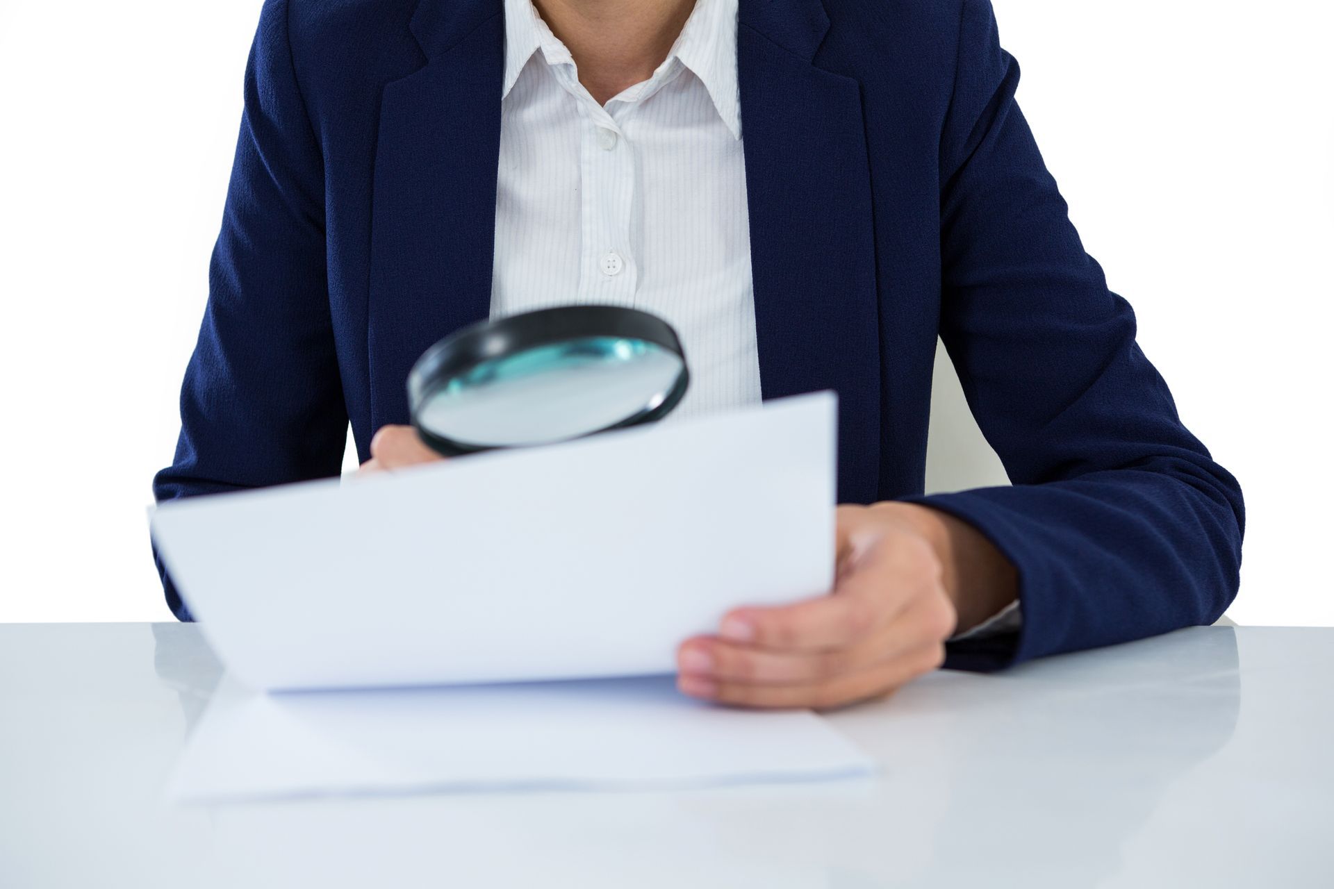 Business woman looking at documents