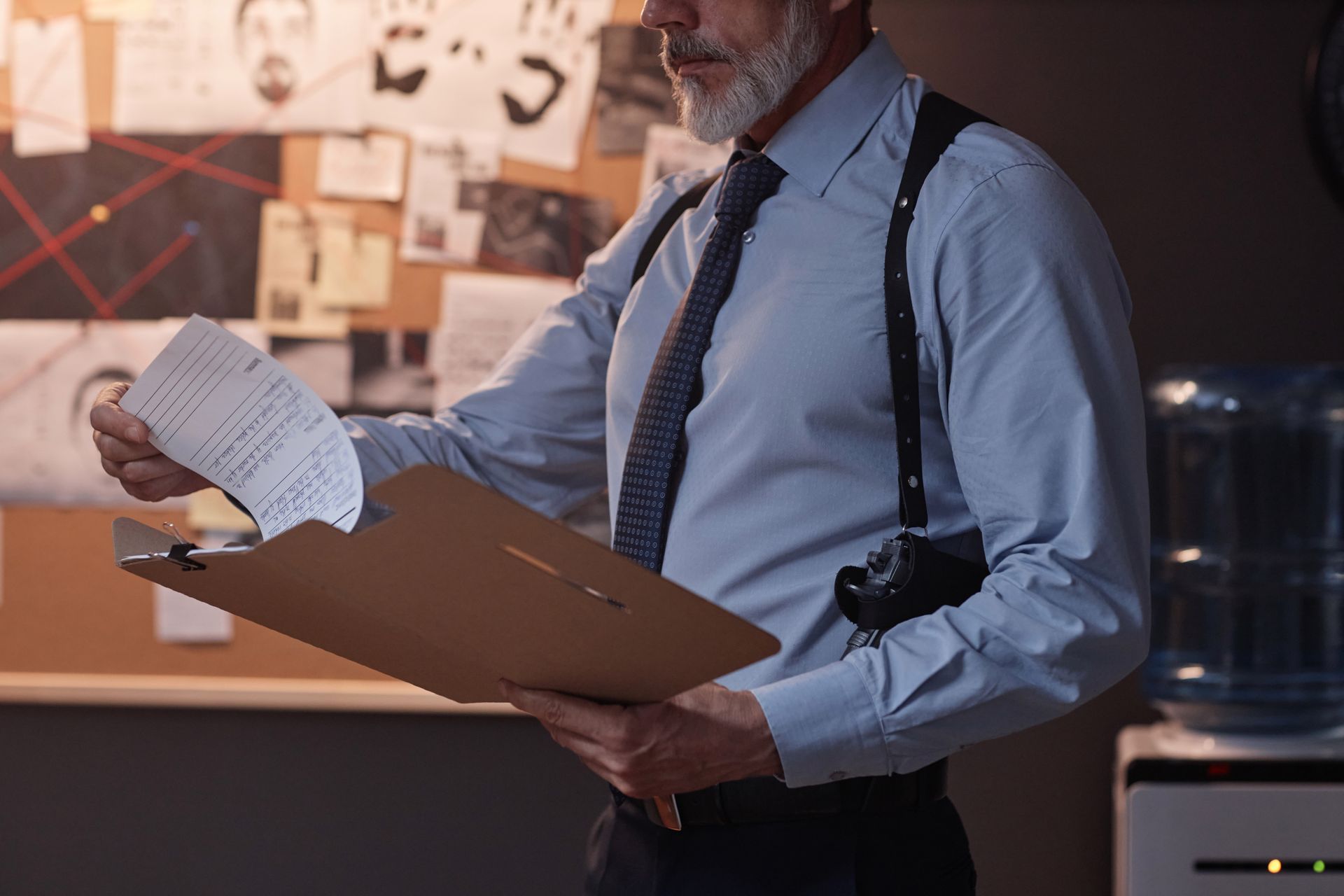 close up of senior detective
