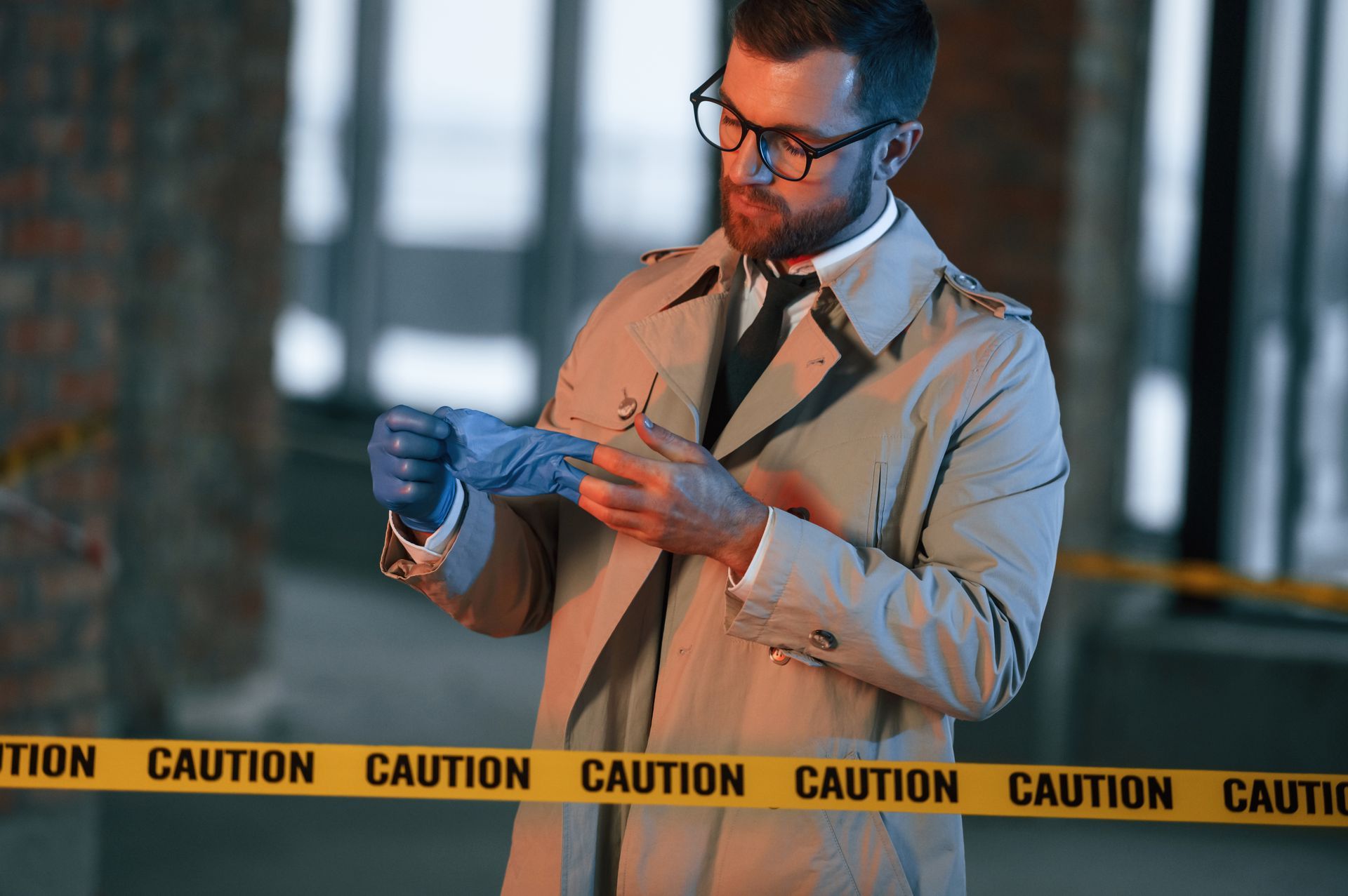 male detective in a coat