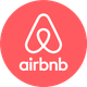 Airbnb-logo: witte omtrek van een gestileerd