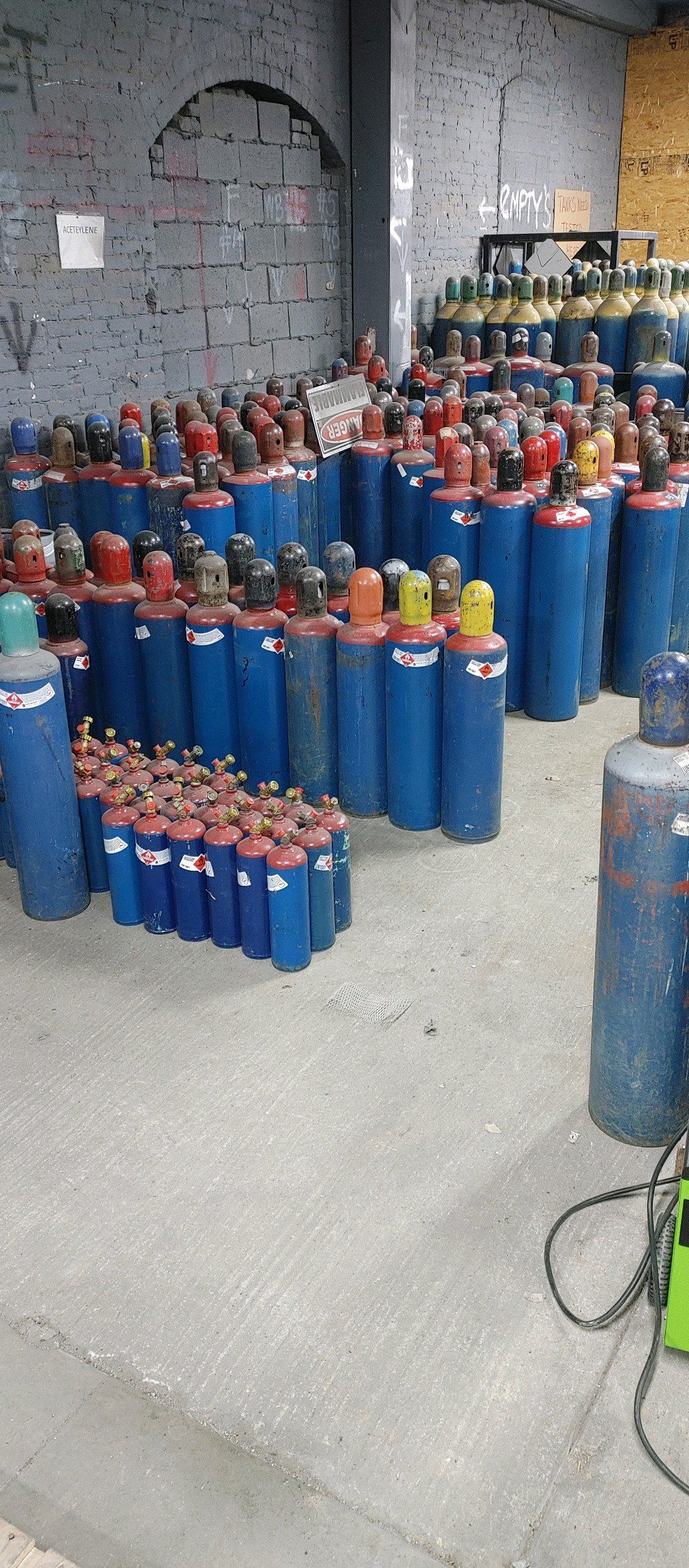Group of Blue Gas Tanks — New Philadelphia, OH — Gemstone Gas & Welding Supplies