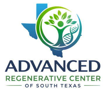 Advanced Regenerative Center of South Texas logo with Texas outline and green-blue tree-DNA symbol