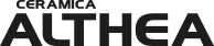 Logo for Ceramica Althea. Black letters on white.