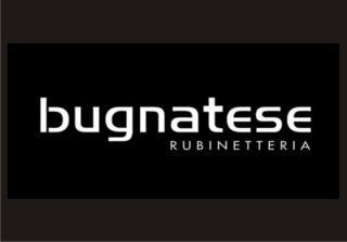 Bugnatese Rubinetteria logo on a black rectangle. White text against black background.