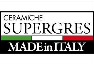 Ceramiche Supergres logo with Italian flag colors: green, white, and red. Text includes 