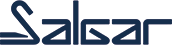 Salcar logo in dark blue font.