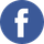 A facebook logo in a blue circle on a white background.