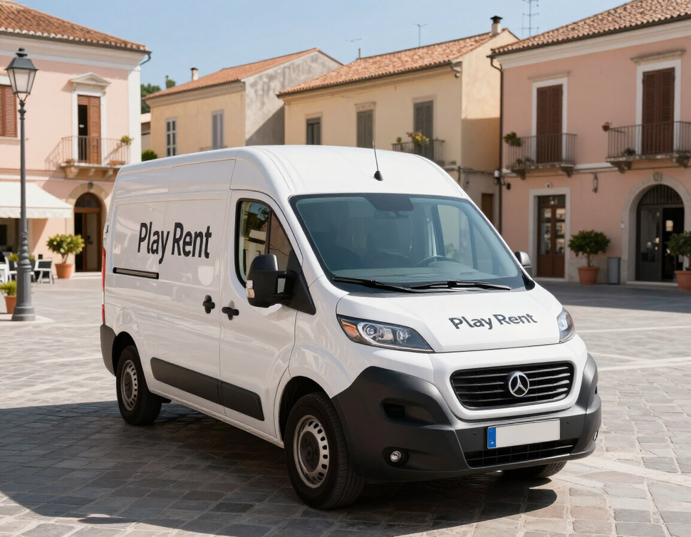 Furgone Play Rent parcheggiato a Terracina