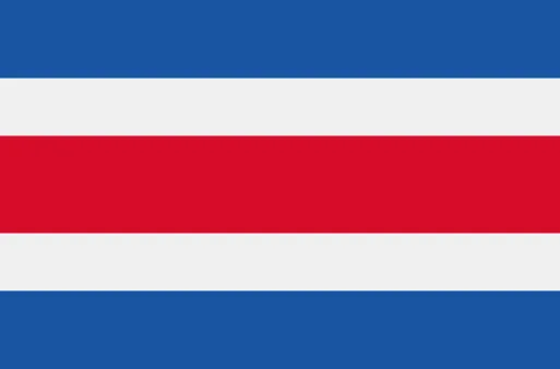 Bandera tricolor horizontal con franjas azules, blancas, rojas, blancas y azules.