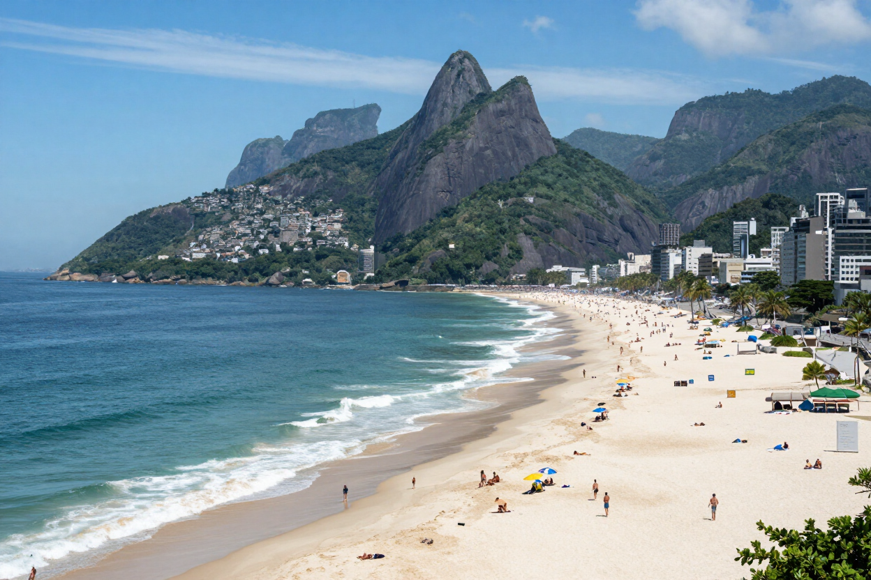 Vista aérea de praia no Rio de Janeiro